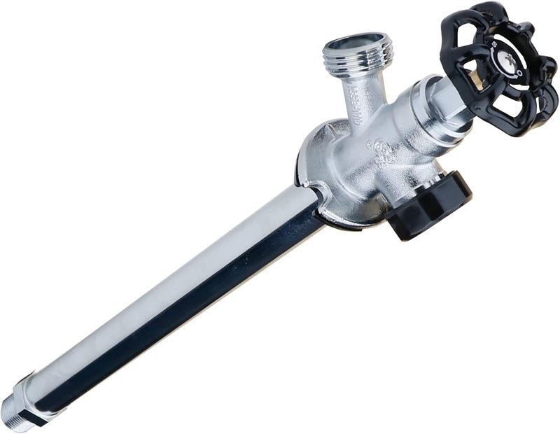 WHK Brass 12" Frost Proof Outdoor Faucet, Anti-Siphon Sillcock, Polished Chrome, 1/2" MIP x 3/4" Hose Bibb - Image 1